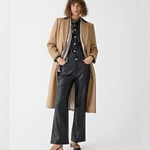 J. Crew black faux leather Slim wide-leg pant